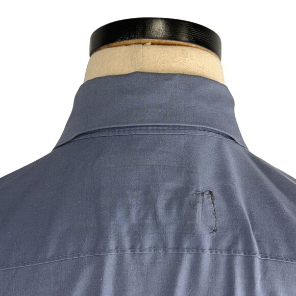 Vintage Fleet-Wing Work Shirt Medium Vapor Wear Grunge Blue Button-Up 80's - Picture 11 of 13